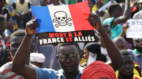 Getty Images A protest against France in Bamako, Mali - 22 September 2020