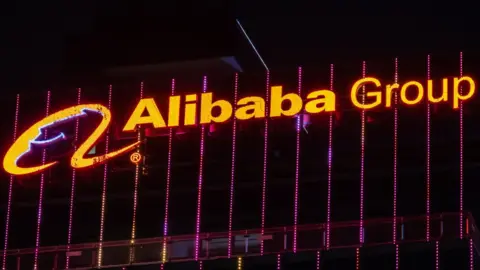 Getty Images Alibaba sign on headquarters in Shenzhen