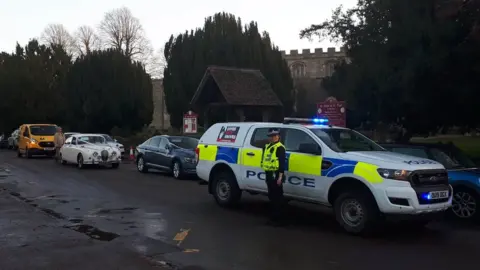 Bedfordshire Police Police escorting the wedding car