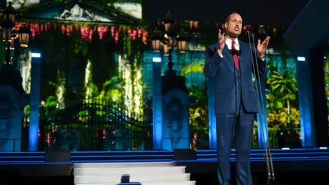 Getty Images Prince William on stage