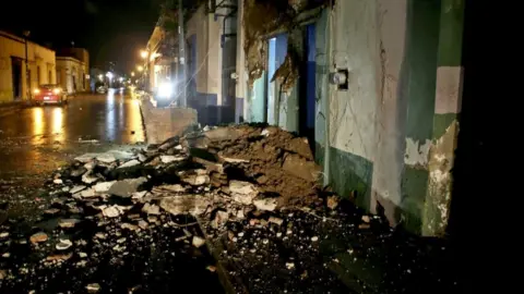 EPA Damage in the Mexican city of Oaxaca, about 300km from the epicentre