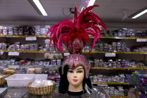 Francesca Gennari A headdress is displayed on a mannequin's head