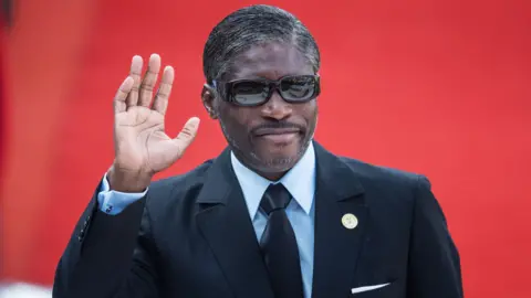 Getty Images Teodoro Obiang Mangue attends the inauguration of South African President Cyril Ramaphosa in 2019