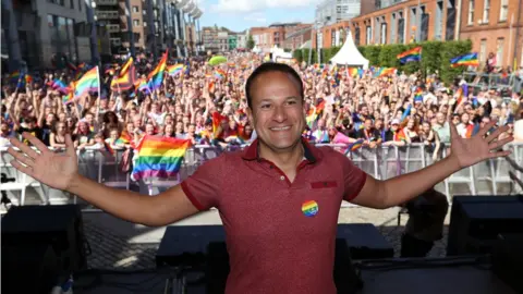 PA Leo Varadkar on stage at Pride festival