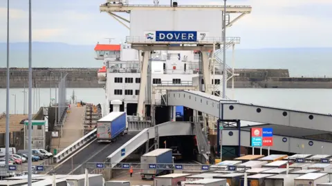 PA Media Lorries at Dover ferry terminal