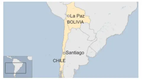 Map of Chile and Bolivia