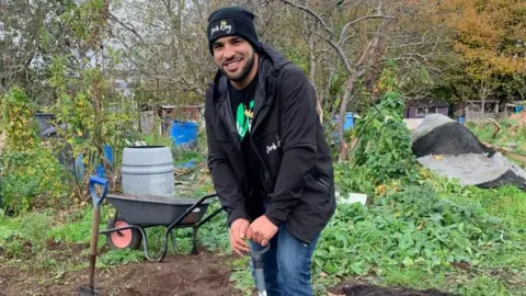 BBC Allotment holder Ashley Burrowes