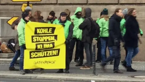 BBC/Robert Plummer German anti-coal protesters, Berlin, November 2018