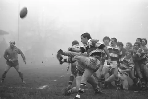 Allsport UK/Getty Images David Bishop kicks the ball for touch during a match against Australia in 1984