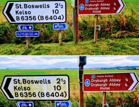 Richard Hopley cleaned signs