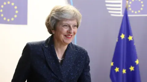 Getty Images Theresa May at EU leaders summit in Brussels on 29 June 2018