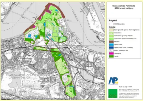 Natural England A graph of the habitats on the Swanscombe Peninsular