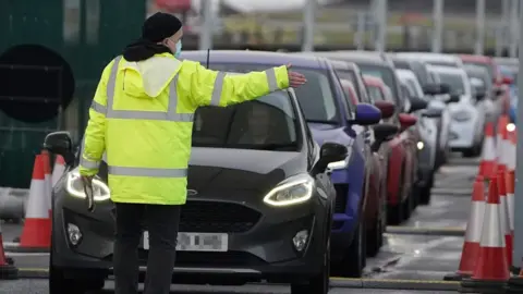 PA Media Covid test centre Edinburgh airport