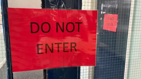 Olivia Richwald/BBC Do Not Enter sign on a door at school