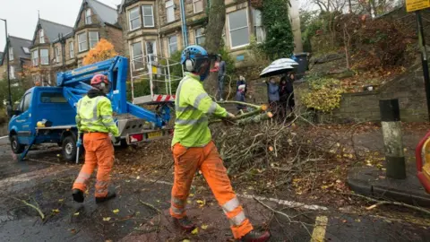 Danny Lawson/PA Wire Trees being removed in Sheffield