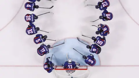 Getty Images Team Korea prepare to face Team Sweden in the Women's Ice Hockey Preliminary Round - Group B game on day three of the PyeongChang 2018 Winter Olympic Games