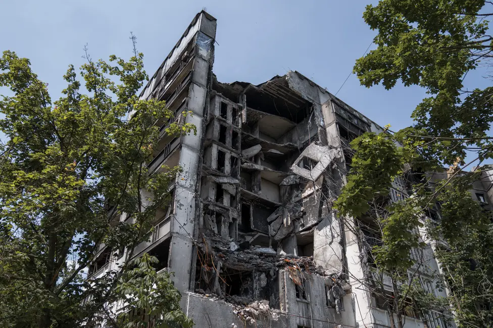 BBC Multi-storey gashes have been torn in the apartment buildings around Saltivka. They will have to be destroyed