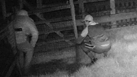 Hertfordshire Police The goat thieves inside the property