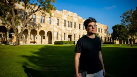 AFP Drew Pavlou at the University of Queensland