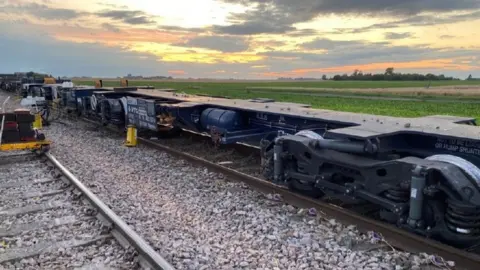 Network Rail Derailed train.