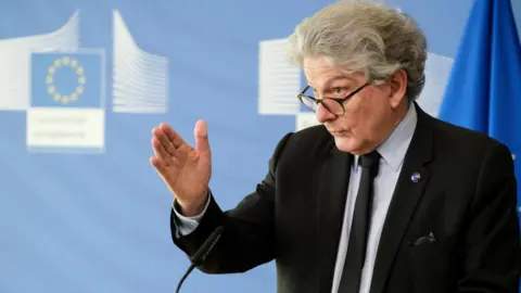 Getty Images EU Commissioner Thierry Breton on January 2022