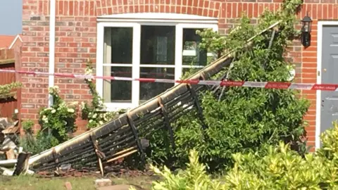 House hit by lightning in Stanway