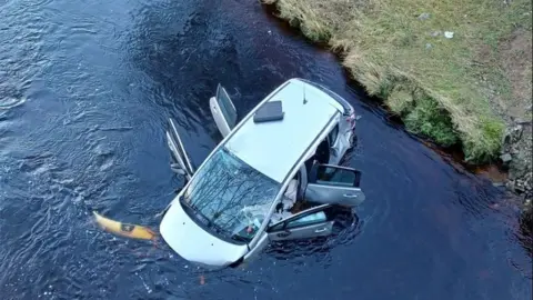Dungiven: Man escapes after car crashes into river