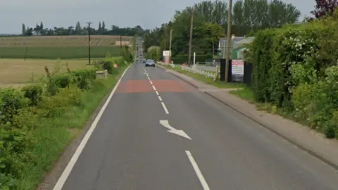 A Google Street image of the A257 near Shatterling in Kent.