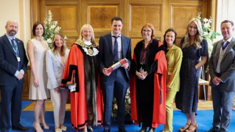 Barnsley Council Barnsley Hospital ICU staff were given Freedom of the Borough at a ceremony at Barnsley Town Hall