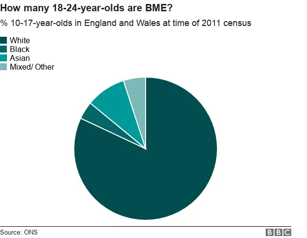 how many 18-24-year-olds are BME?