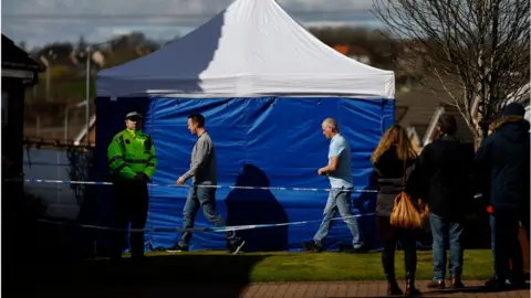 Jeff J Mitchell Forensic tent at Nicola Sturgeon's house.