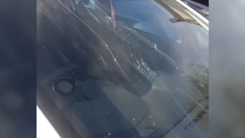 Supplied Smashed car screen