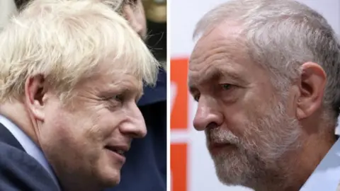 EPA/ PA Boris Johnson and Jeremy Corbyn