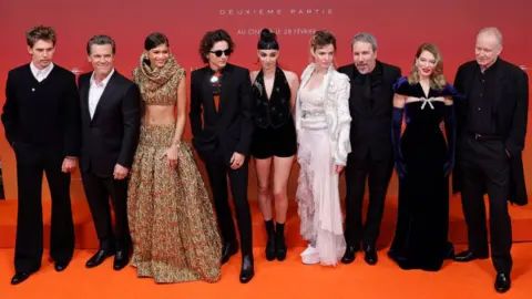 Getty Images The main cast of Dune: Part Two in Paris