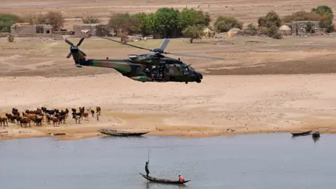 AFP A French helicopter flying over Gao, Mali - 2017