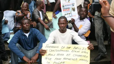 Greg Stemm Protesters in Liberia call for Rodney Sieh's release