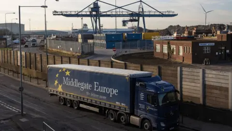 Getty Images A lorry at Tilbury