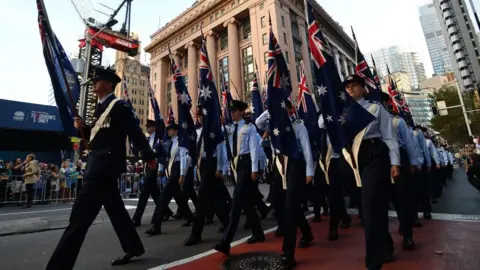 SAEED KHAN/Getty Images Anzac Day parade in 2019