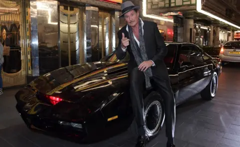 David M Benett/getty David Hasselhof with KITT from Knight Rider