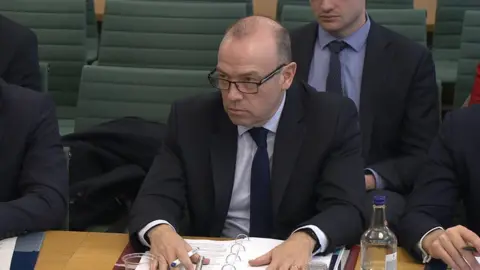 UK Parliament NI secretary Chris Heaton-Harris at the Northern Ireland Affairs Committee