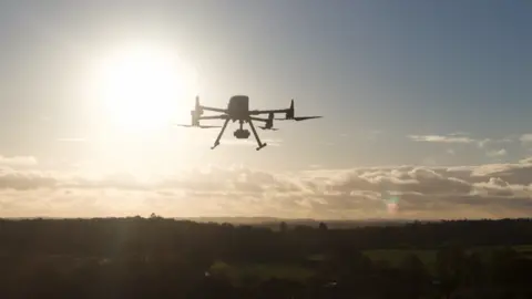 Welsh Ambulance Service A drone flying