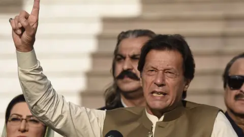 EPA/T. MUGHAL Pakistani Prime Minister Imran Khan, pictured in 2019