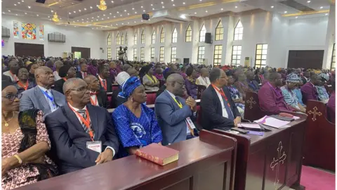 Tamara Ebiwei/ BBC Nigerian church service for the Queen