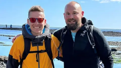 Matt Dyke, left, and Martin Church during the Coast to Coast