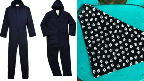 South Wales Police Boiler suits and paw print bandana