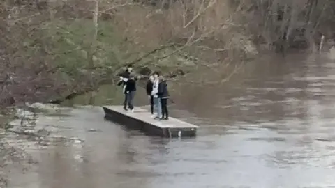 Avon Fire and Rescue Service Photo of teenagers on the loose jetty