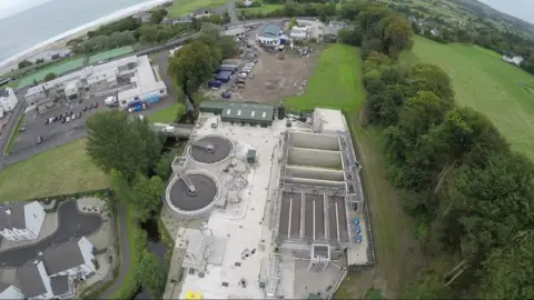 Ariel shot of Ballycastle water treatment facility