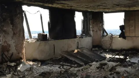 Getty Images Inside one of the floors of Grenfell Tower after the blaze