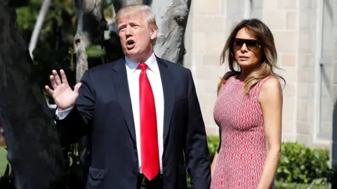 Reuters US President Donald Trump talks to reporters about Daca as he arrives with First Lady Melania Trump for the Easter service at Bethesda-by-the-Sea Episcopal Church in Palm Beach, Florida, on 1 April 2018