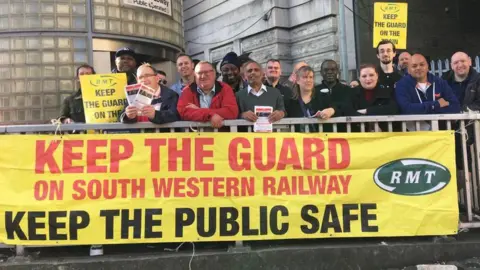 RMT rail workers on strike